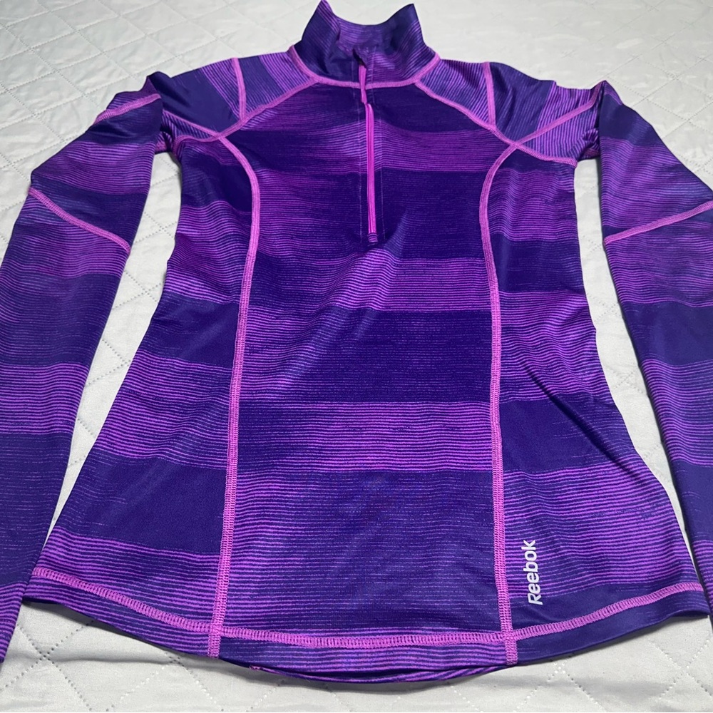 Reebok Purple & Pink Half-Zip Performance Top